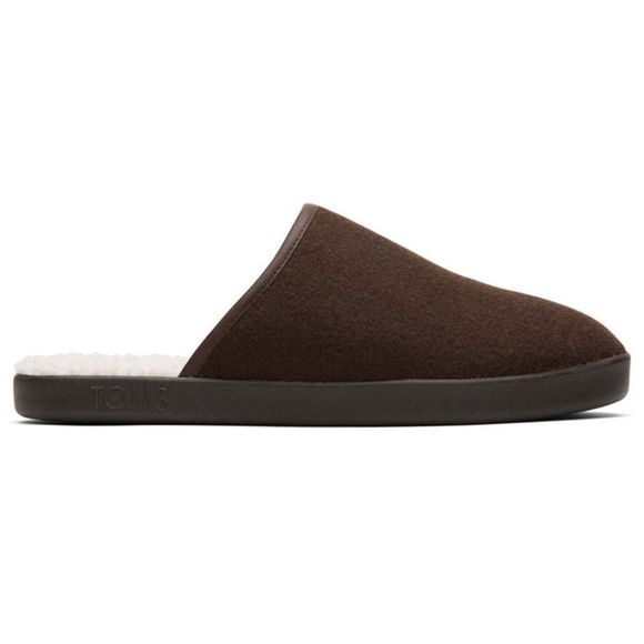 Toms Harbor Slippers Chocolate Brown REPREVE NIB NWT Faux Sherpa Footbed - Picture 2 of 8